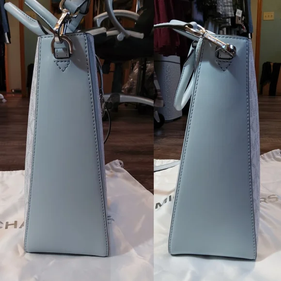 Michael Kors Signature Logo Jessie Large Tote in Soft Sky NWT - Picture 10 of 12